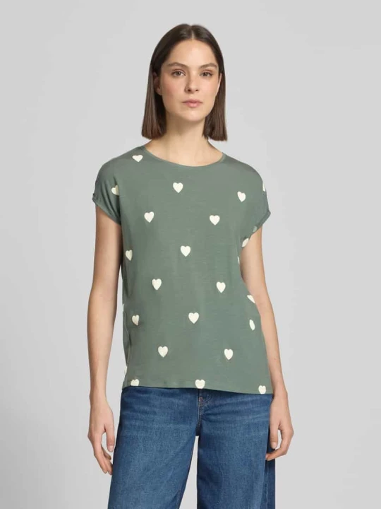 Zdjęcie produktu T-shirt w kroju relaxed fit z mieszanki lyocellu Model 'AVA' Vero Moda Trzcinowy