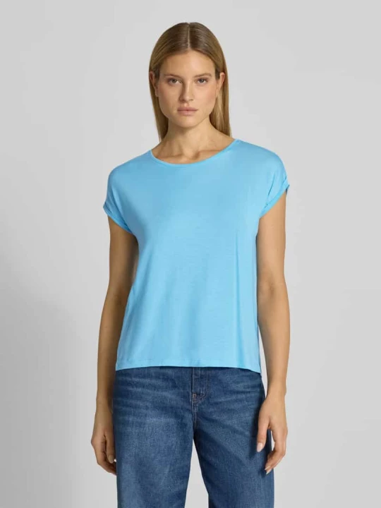 Zdjęcie produktu T-shirt w kroju relaxed fit z mieszanki lyocellu Model 'AVA' Vero Moda Turkusowy