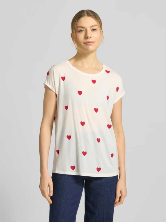 Zdjęcie produktu T-shirt w kroju relaxed fit z mieszanki lyocellu Model 'AVA' Vero Moda Biały