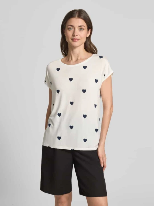 Zdjęcie produktu T-shirt w kroju relaxed fit z mieszanki lyocellu Model 'AVA' Vero Moda Biały