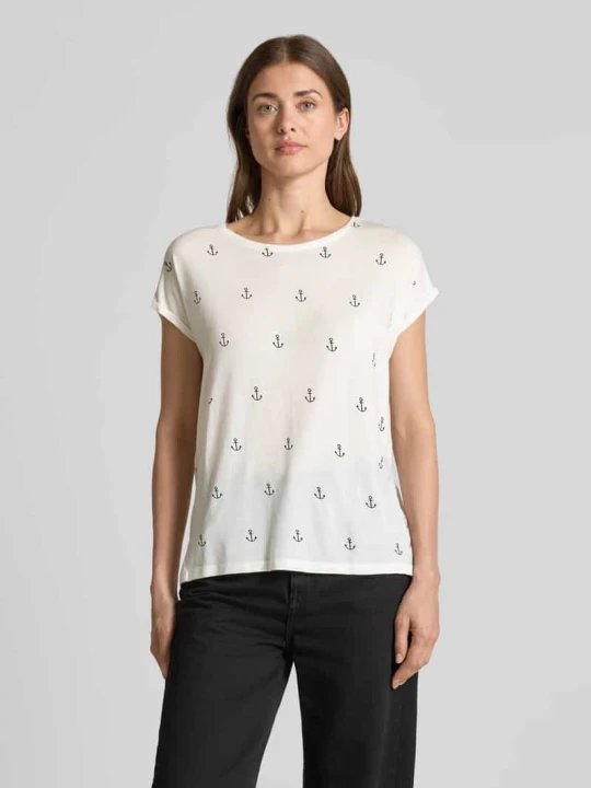 Zdjęcie produktu T-shirt w kroju relaxed fit z mieszanki lyocellu Model 'AVA' Vero Moda Biały