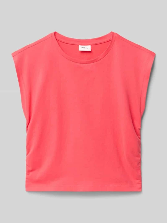 Zdjęcie produktu T-shirt w kształcie v z czystej bawełny s.Oliver Koralowy