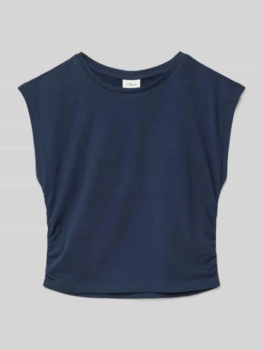 Zdjęcie produktu T-shirt w kształcie v z czystej bawełny s.Oliver Granatowy