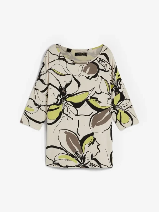 Zdjęcie produktu T-shirt w kwiaty BonPrix beżowy