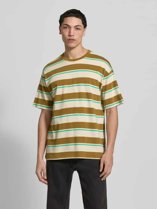 Zdjęcie produktu T-shirt w paski model 'KYRAN' Blend Beżowy
