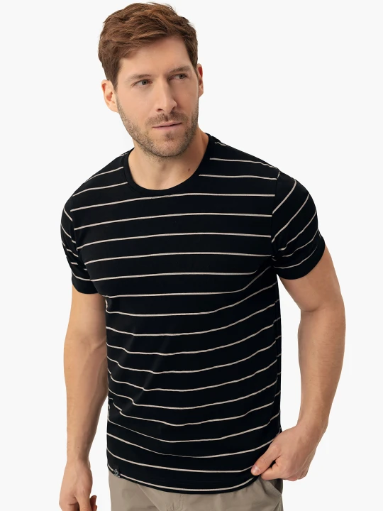 Zdjęcie produktu T-shirt w paski TM-ALLY Volcano Czarny