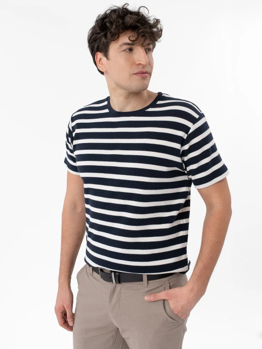 Zdjęcie produktu T-shirt w paski TM-HARALD Volcano Granatowy