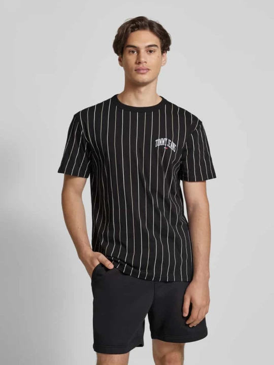 Zdjęcie produktu T-shirt w paski Tommy Jeans Czarny
