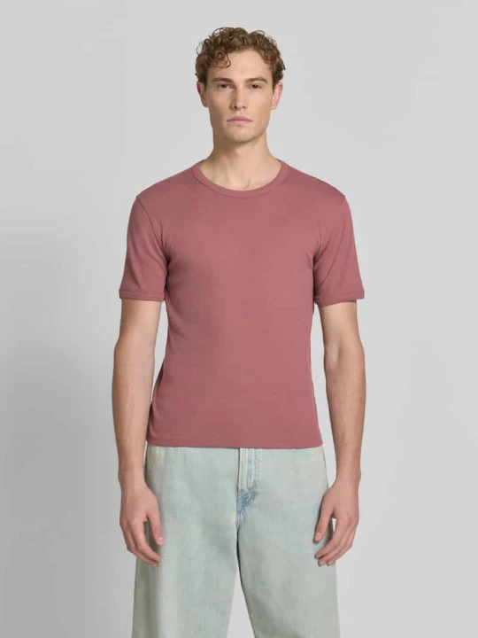 Zdjęcie produktu T-shirt w prążkowaniu z okrągłym dekoltem Jake*s Brudnoróżowy