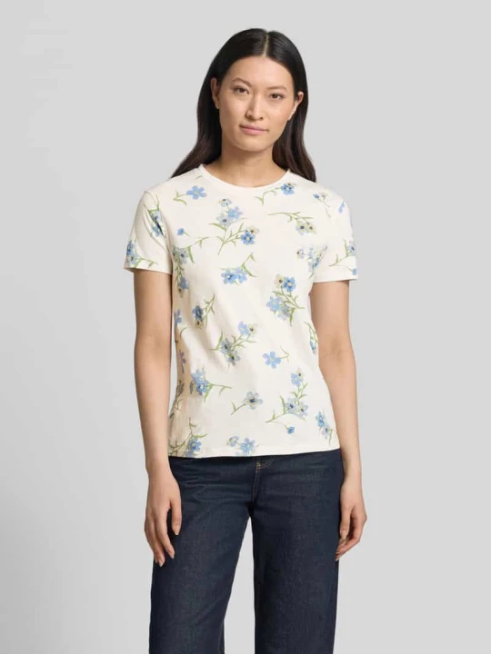 Zdjęcie produktu t-shirt we wzór na całej powierzchni z okrągłym dekoltem Jake*s Złamany biały