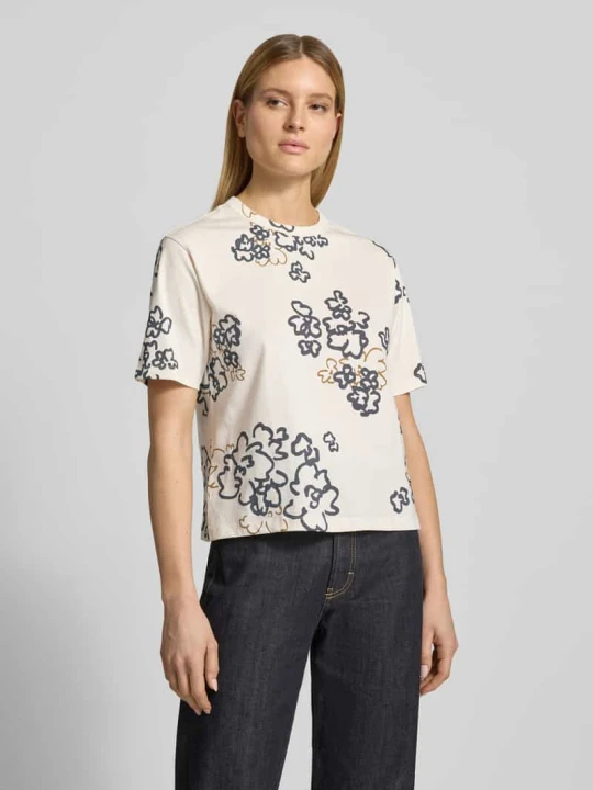 Zdjęcie produktu t-shirt we wzór na całej powierzchni z okrągłym dekoltem Jake*s Écru