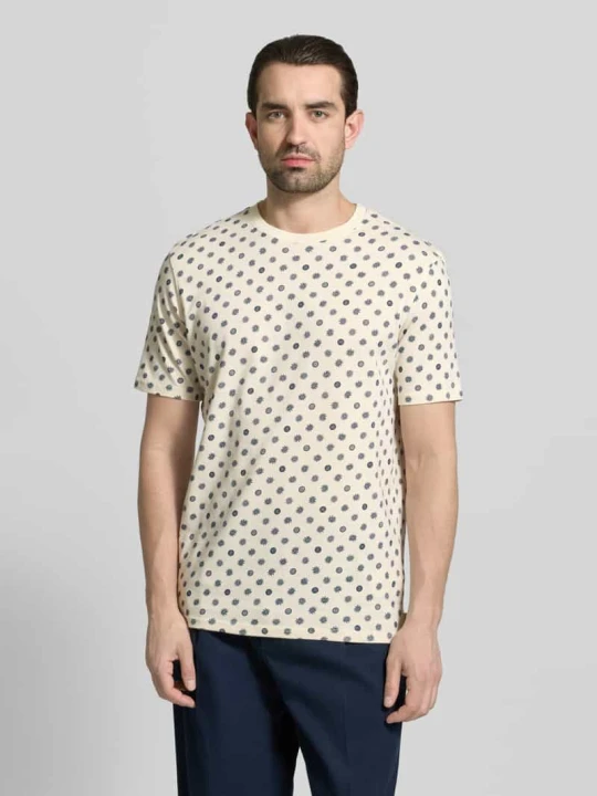 Zdjęcie produktu t-shirt we wzór na całej powierzchni z okrągłym dekoltem Scotch & Soda Złamany biały