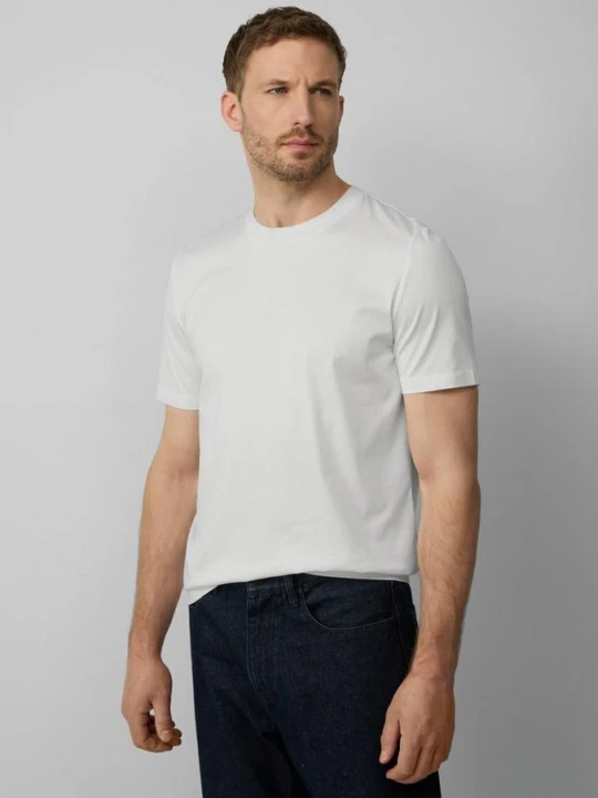 Zdjęcie produktu T-shirt wykonany z merceryzowanej bawełny z logo s.Oliver biały