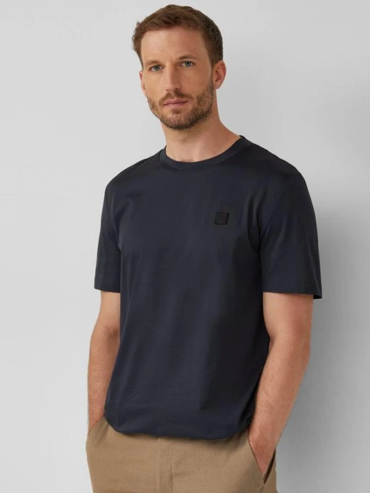 Zdjęcie produktu T-shirt wykonany z merceryzowanej bawełny z logo s.Oliver niebieski