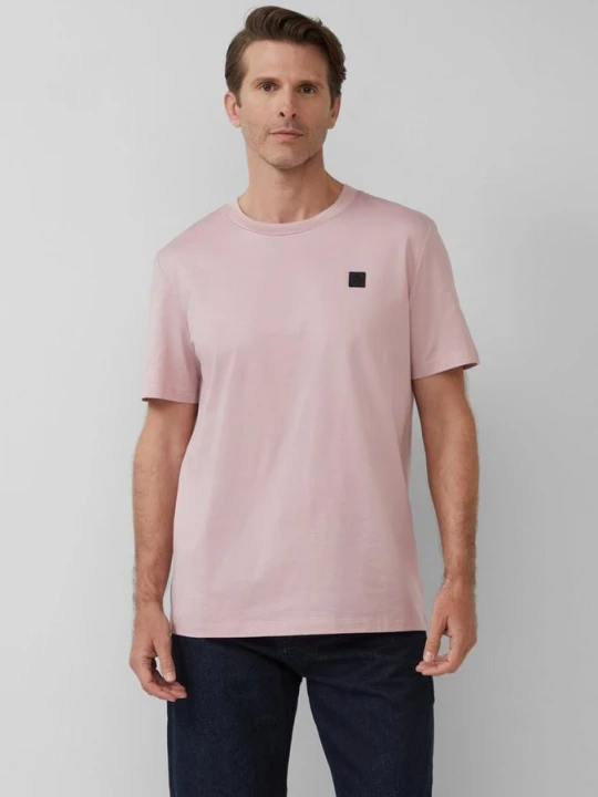 Zdjęcie produktu T-shirt wykonany z merceryzowanej bawełny z naszywką z metką s.Oliver różowy