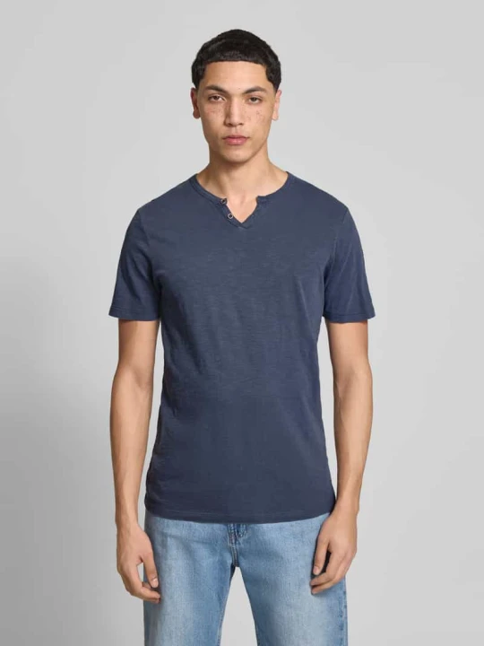 Zdjęcie produktu T-shirt z Bawełna Model 'SPLIT' Jack&Jones Ciemnoniebieski