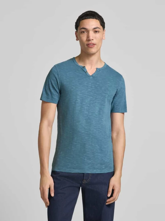 Zdjęcie produktu T-shirt z Bawełna Model 'SPLIT' Jack&Jones Miętowy