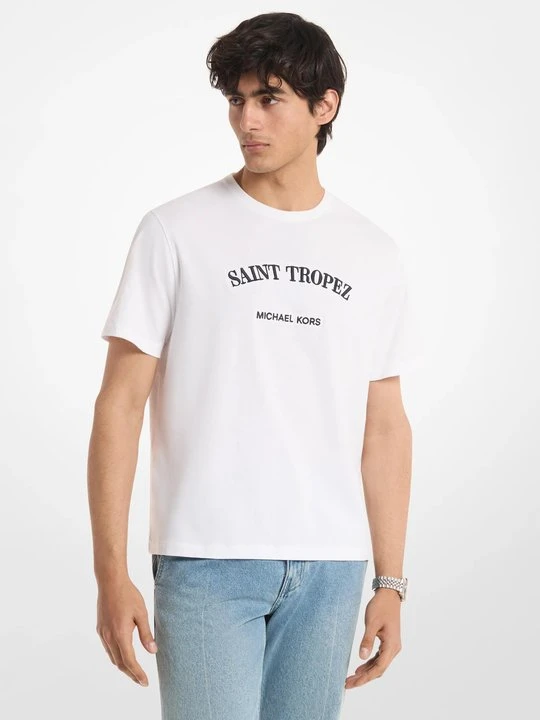 Zdjęcie produktu T-shirt z bawełnianego dżerseju Saint-Tropez Michael Kors BIAŁY (Biały)