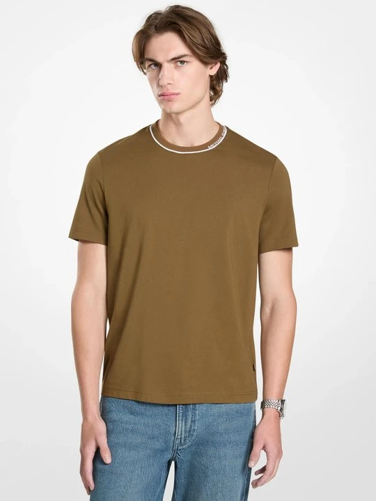 Zdjęcie produktu T-shirt z bawełnianego dżerseju z logo Michael Kors ZIELONY DUFFLE (Zielony)