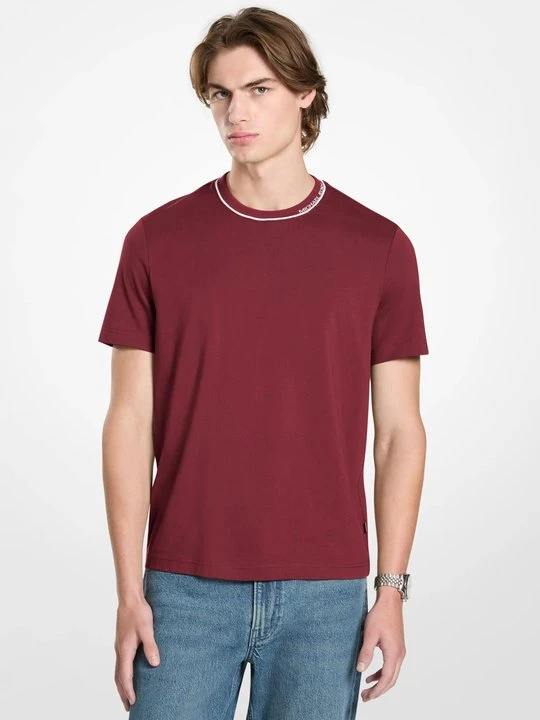 Zdjęcie produktu T-shirt z bawełnianego dżerseju z logo Michael Kors CIEMNOCZERWONY (Czerwony)