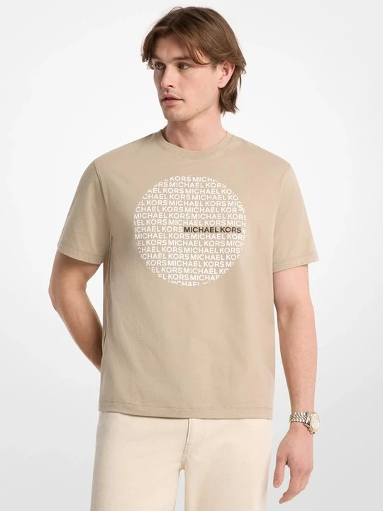 Zdjęcie produktu T-shirt z bawełnianego dżerseju z okrągłym logo Michael Kors