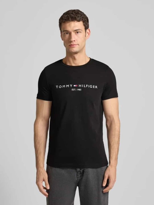 Zdjęcie produktu T-shirt z bawełny bio Tommy Hilfiger Czarny