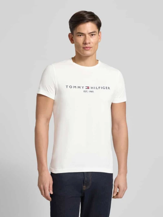 Zdjęcie produktu T-shirt z bawełny bio Tommy Hilfiger Biały