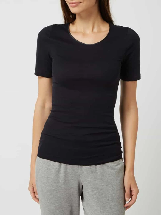 Zdjęcie produktu T-shirt z bawełny model ‘Cotton Seamless’ Hanro Czarny