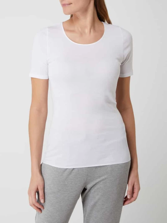 Zdjęcie produktu T-shirt z bawełny model ‘Cotton Seamless’ Hanro Biały