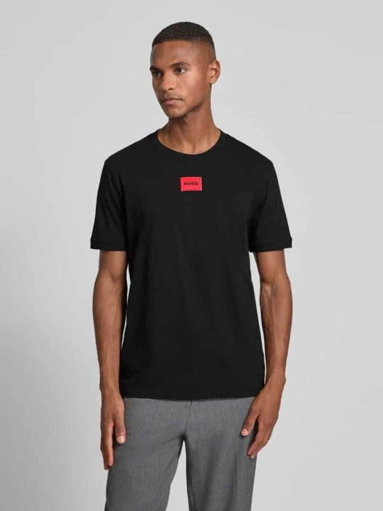 Zdjęcie produktu T-shirt z bawełny model ‘Diragolino212’ Hugo Czarny