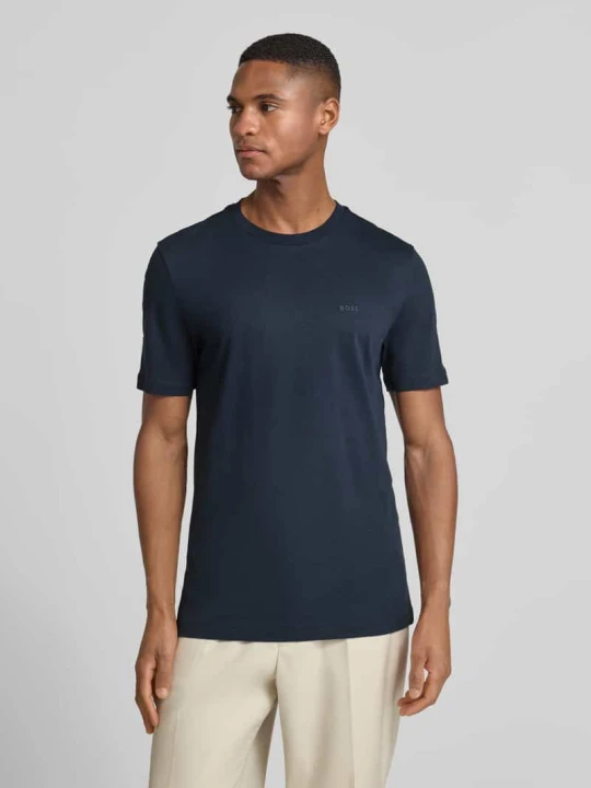 Zdjęcie produktu T-shirt z bawełny model ‘Thompson’ Boss Ciemnoniebieski