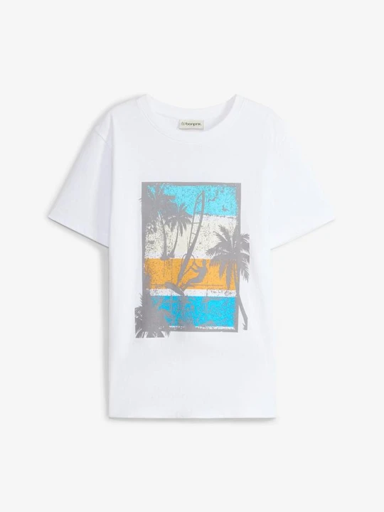 Zdjęcie produktu T-shirt z bawełny organicznej BonPrix biały