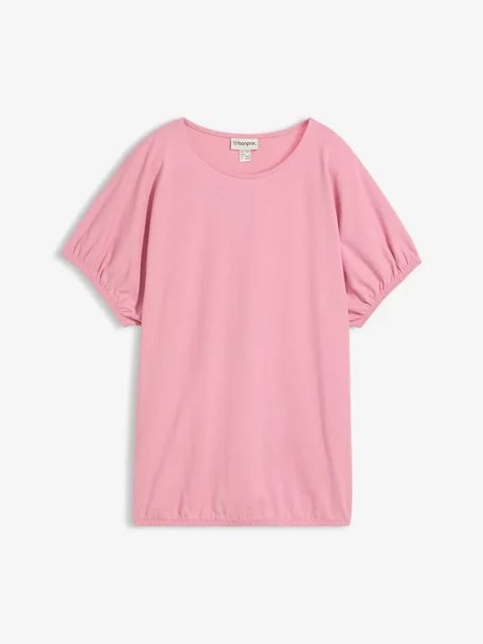Zdjęcie produktu T-shirt z bawełny organicznej BonPrix różowy