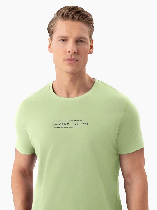 Zdjęcie produktu T-shirt z bawełny T-QUARTZ Volcano Limonkowy