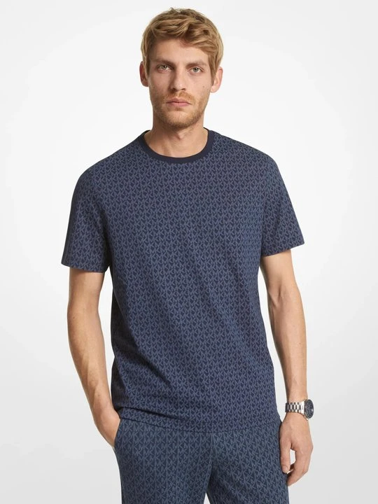 Zdjęcie produktu T-shirt z bawełny z logo Michael Kors PÓŁNOC (Niebieski)