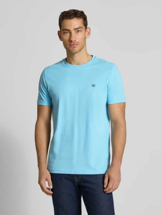 Zdjęcie produktu t-shirt z bawełny z okrągłym dekoltem Christian Berg Oceaniczny