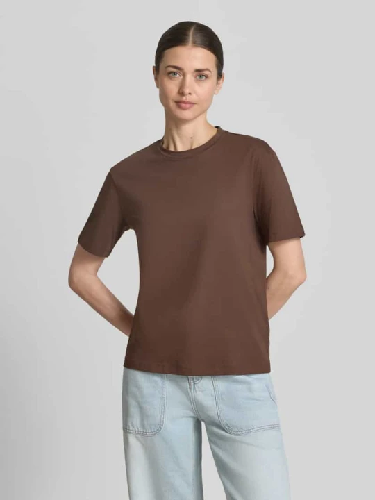 Zdjęcie produktu t-shirt z bawełny z okrągłym dekoltem Jake*s Ciemnobrązowy