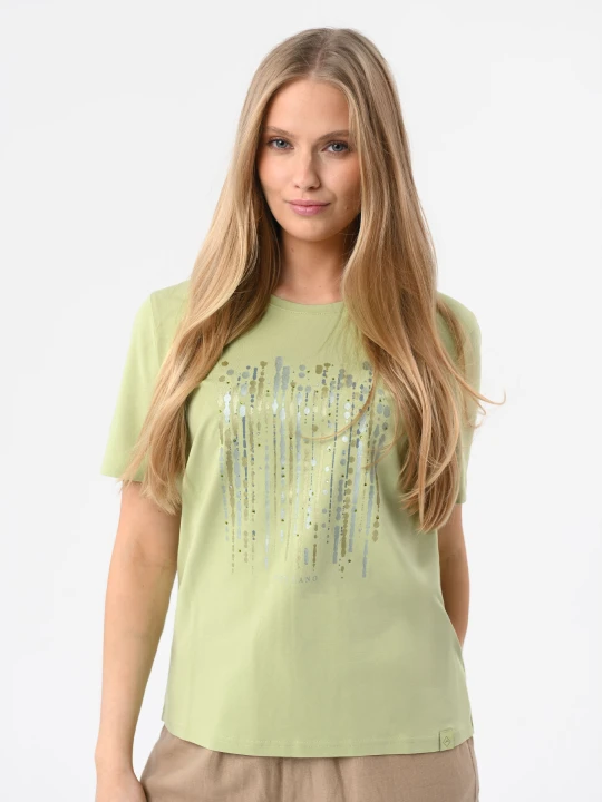 Zdjęcie produktu T-shirt z błyszczącym nadrukiem T-SEAR Volcano Limonkowy