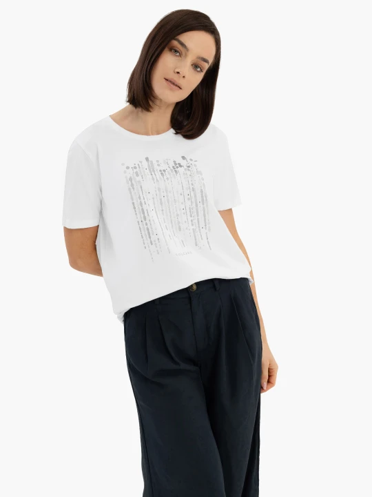 Zdjęcie produktu T-shirt z błyszczącym nadrukiem T-SEAR Volcano Biały
