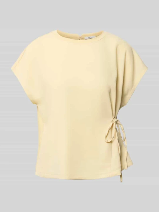 Zdjęcie produktu t-shirt z bocznym wiązaniem model 'Sifem' Opus Jasnożółty