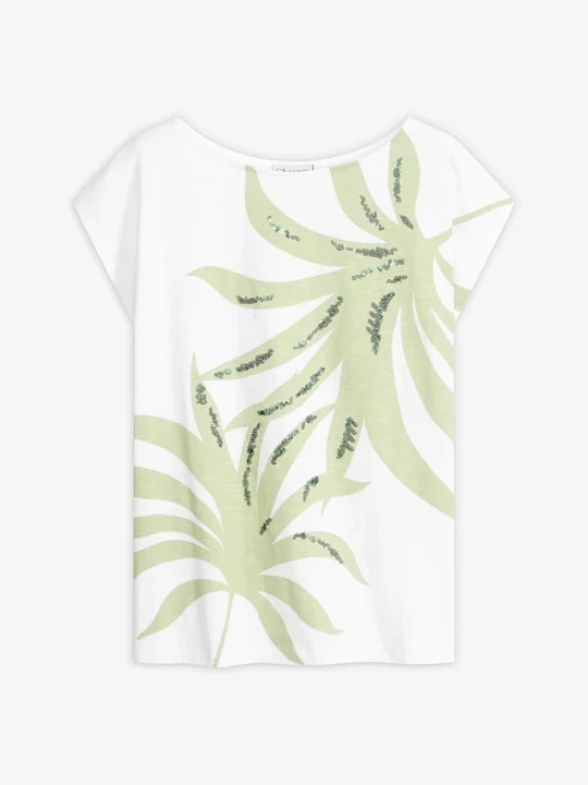 Zdjęcie produktu T-shirt z cekinami BonPrix biały