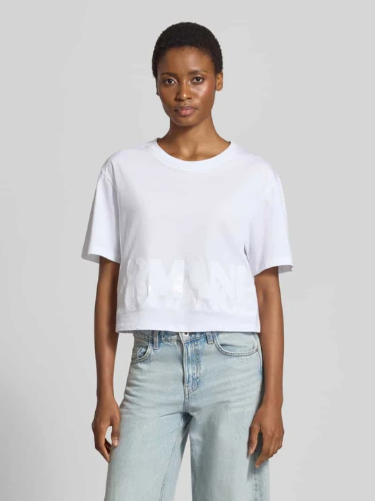 Zdjęcie produktu t-shirt z cekinowym obszyciem Armani Exchange Biały