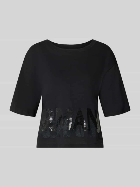 Zdjęcie produktu t-shirt z cekinowym obszyciem Armani Exchange Czarny