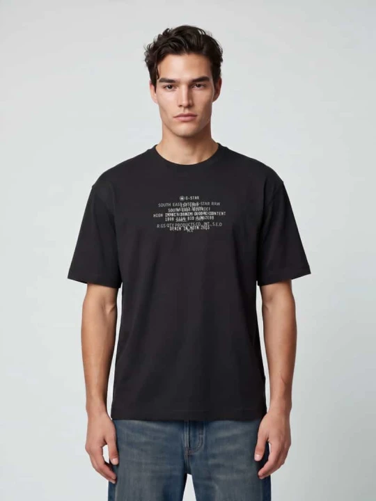 Zdjęcie produktu T-shirt z centralnym nadrukiem z logo G-Star Raw Czarny