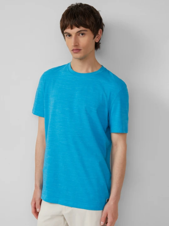 Zdjęcie produktu T-shirt z cętkowanej mieszanki bawełny s.Oliver turkusowy