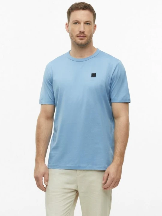 Zdjęcie produktu T-shirt z cienkiego dżerseju z naszywką z logo s.Oliver niebieski