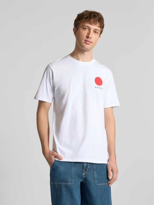 Zdjęcie produktu T-shirt z czystej Bawełna Model 'JAPANESE SUN' Edwin Biały