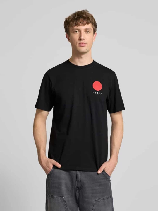 Zdjęcie produktu T-shirt z czystej Bawełna Model 'JAPANESE SUN' Edwin Czarny