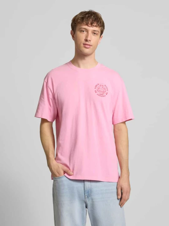 Zdjęcie produktu T-shirt z czystej Bawełna Model 'MUSIC CHANNEL' Edwin Mocnoróżowy