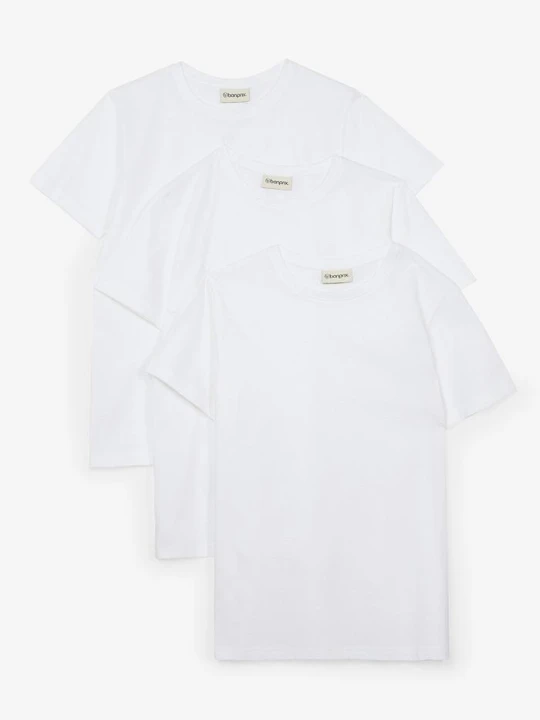 Zdjęcie produktu T-shirt z czystej bawełny (3 szt.) BonPrix biały